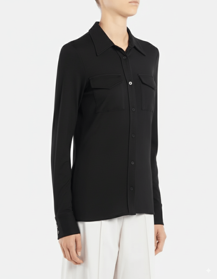 Dondup Slim - fit viskoseskjorte sort - Den Lille Ida - Dondup