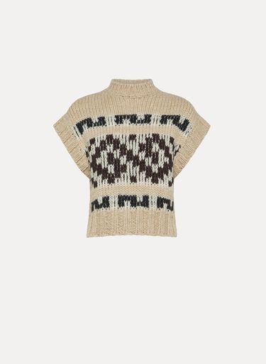 forte_forte "attica" jacquard vest honey - Den Lille Ida - forte_forte