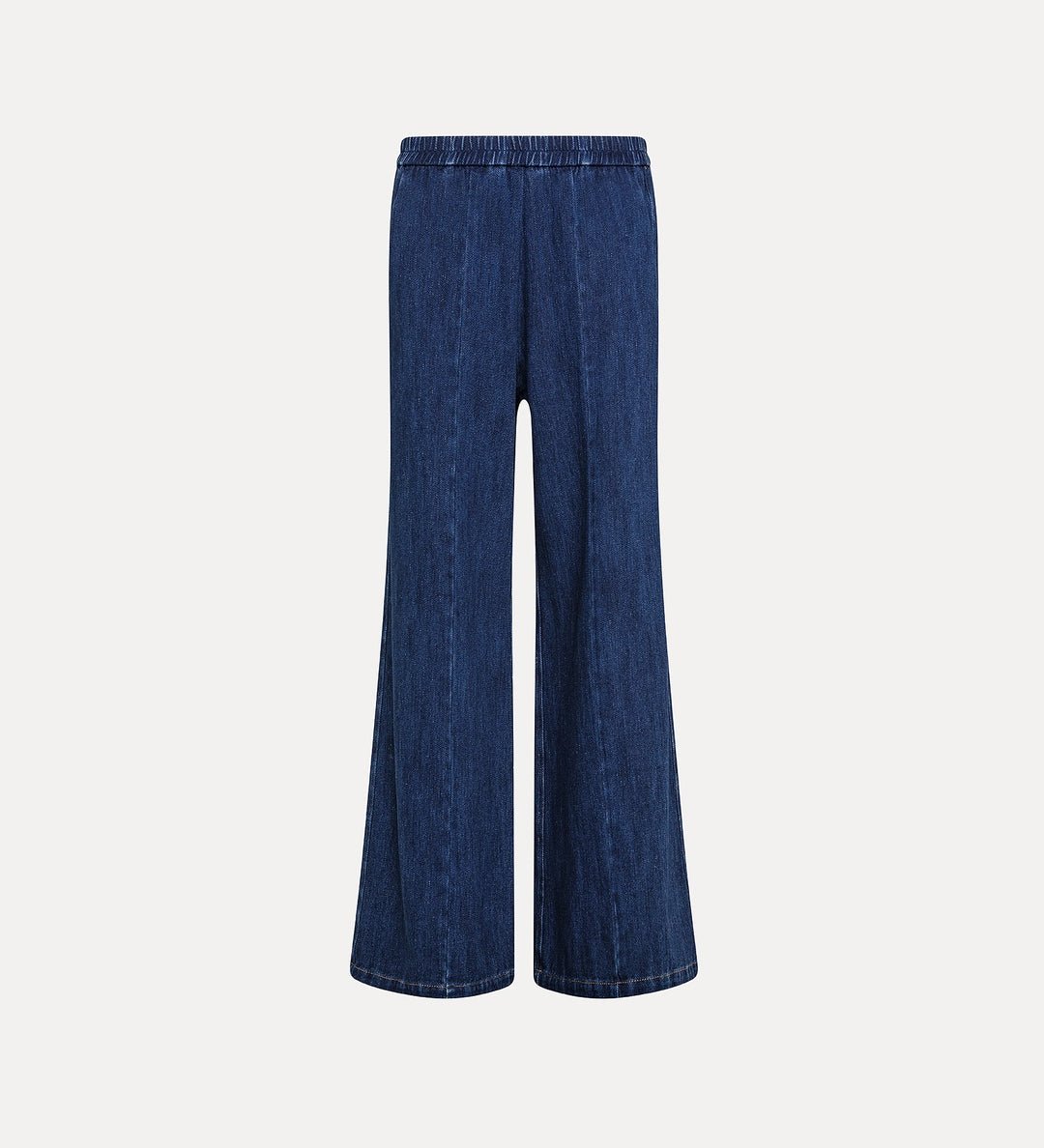 forte_forte cotton denim cavalry elasticated wide leg pants indigo - Den Lille Ida - forte_forte