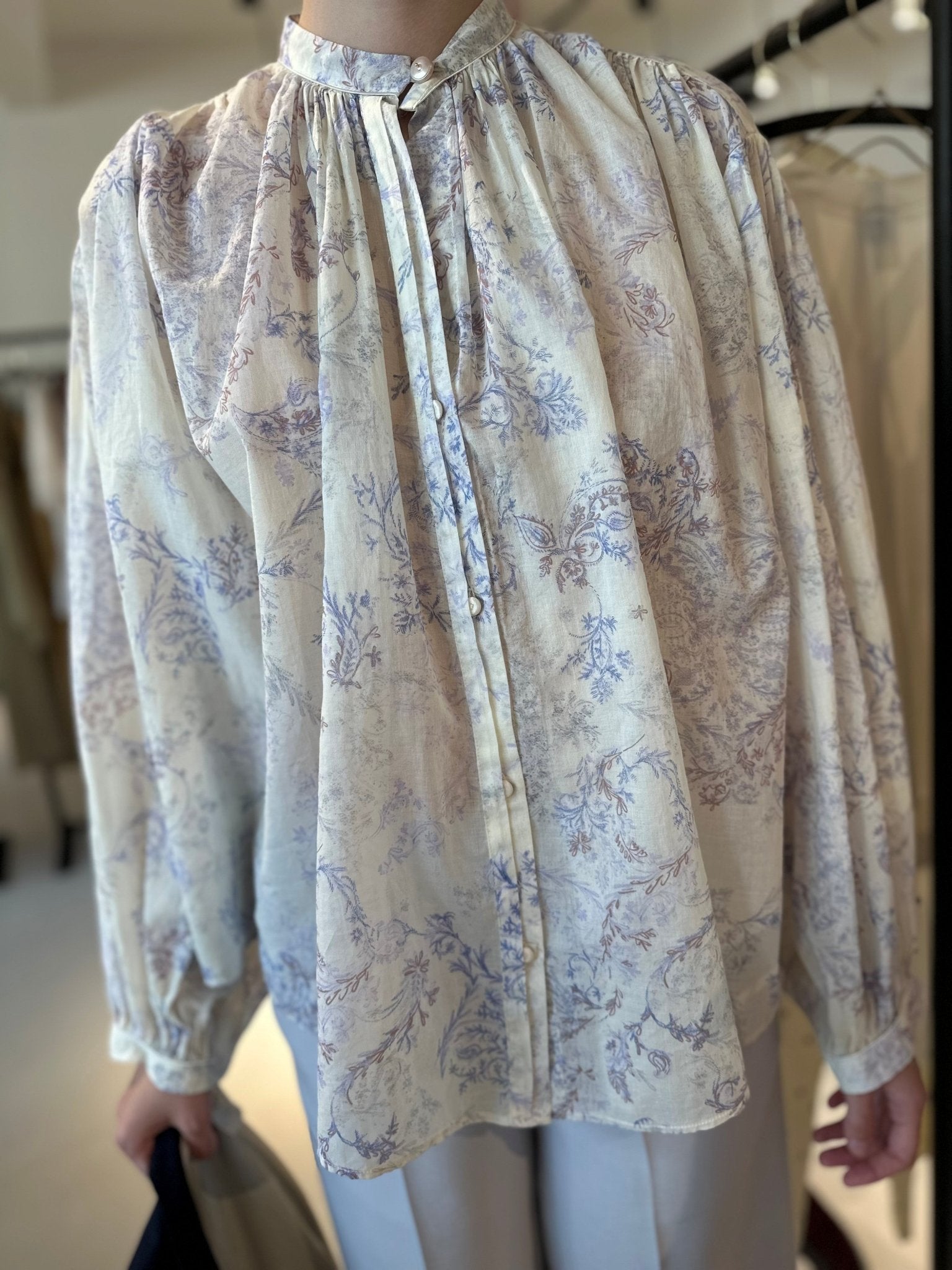 forte_forte cotton voile bohemian shirt glicine - Den Lille Ida - forte_forte