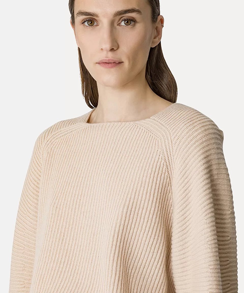 forte_forte crescent–moon sweater in cashmere and wool cream - Den Lille Ida - forte_forte