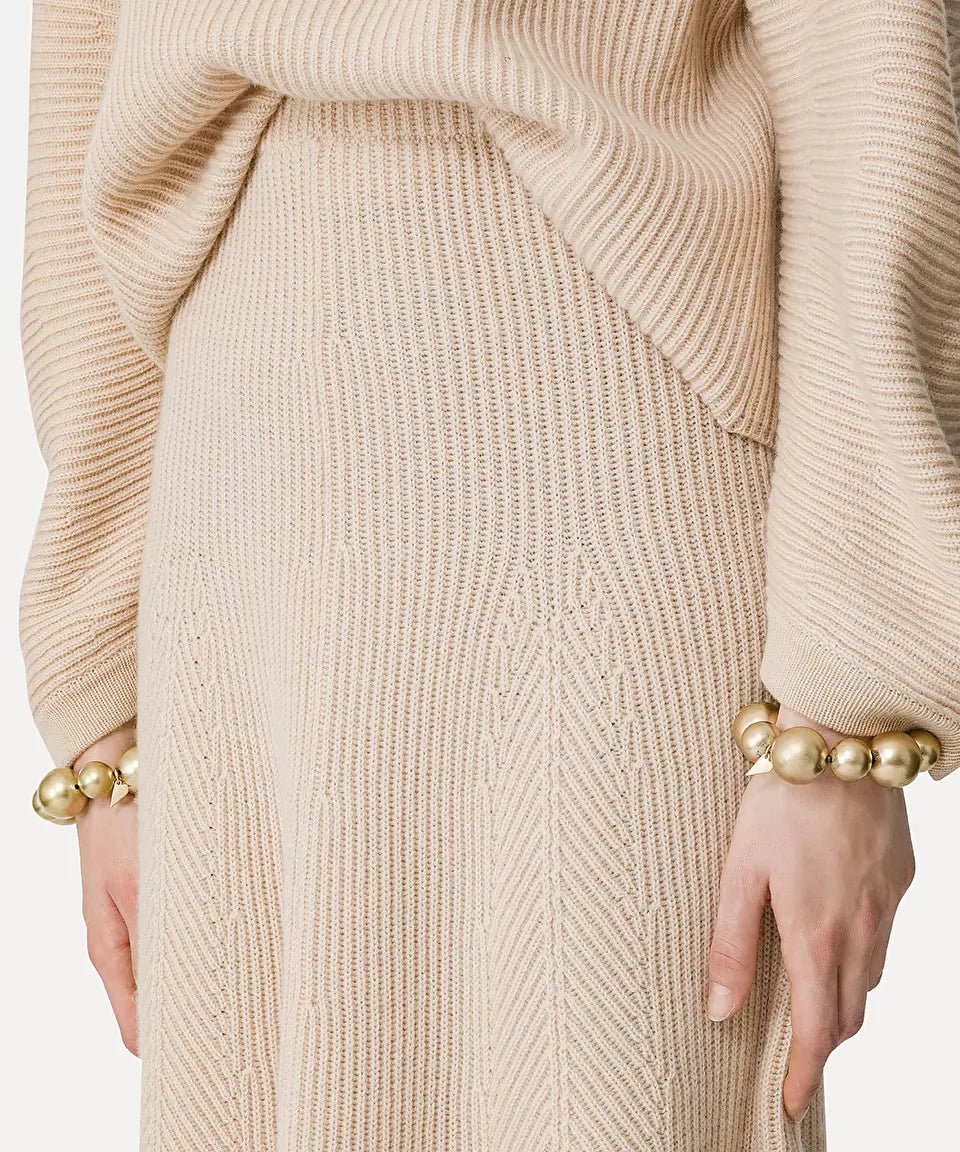 forte_forte fisherman's–rib skirt in cashmere and wool cream - Den Lille Ida - forte_forte