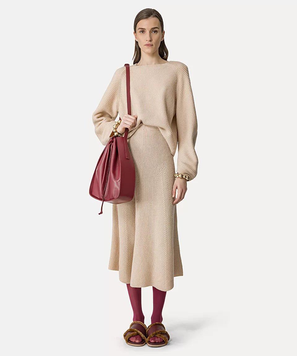 forte_forte fisherman's–rib skirt in cashmere and wool cream - Den Lille Ida - forte_forte