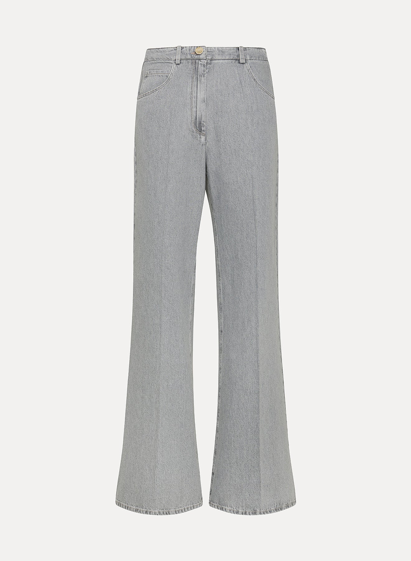 forte_forte grey denim regular waist pants stone - Den Lille Ida - forte_forte