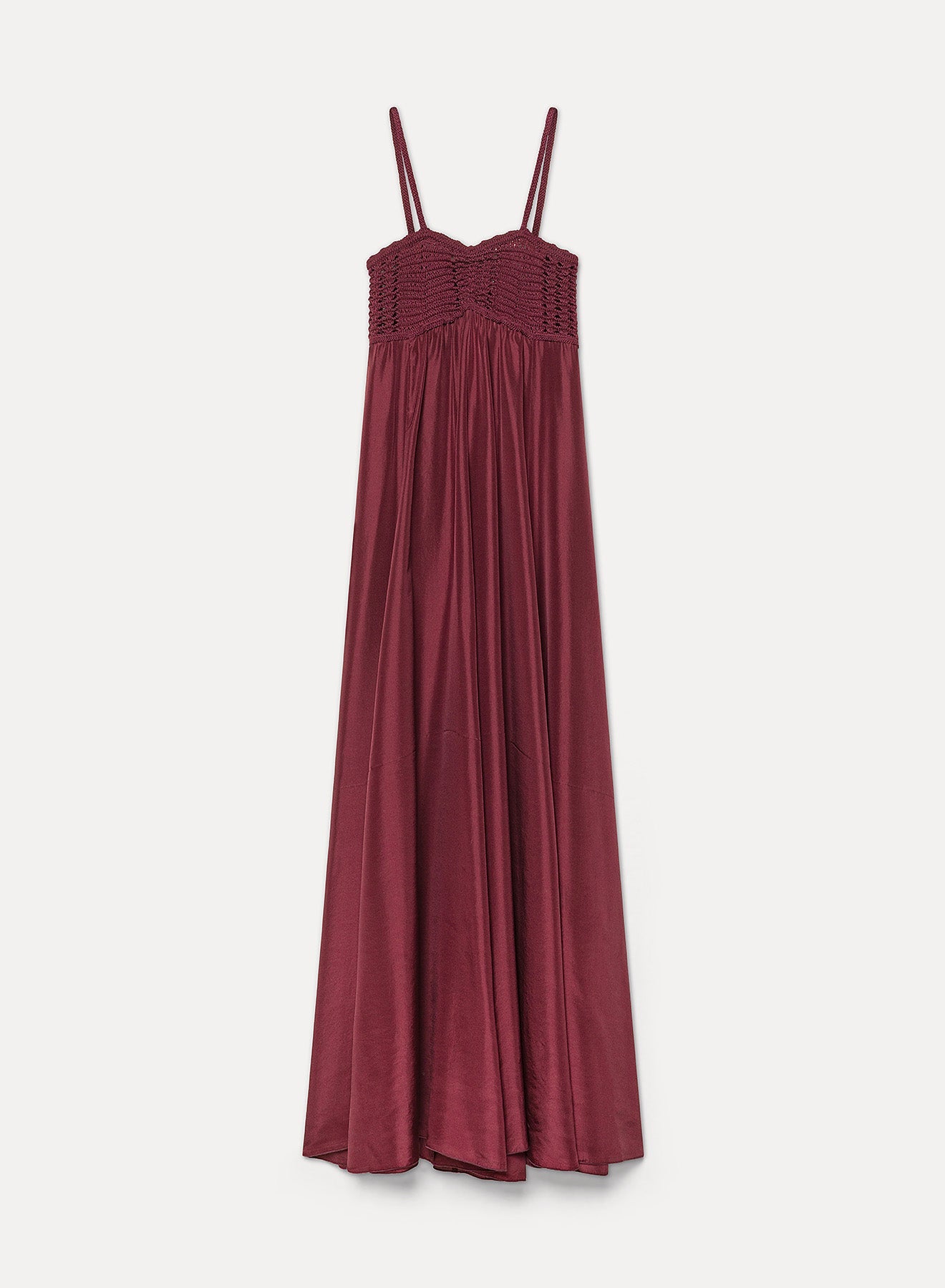 forte_forte habotai silk crochet effect bustier dress ruby - Den Lille Ida - forte_forte