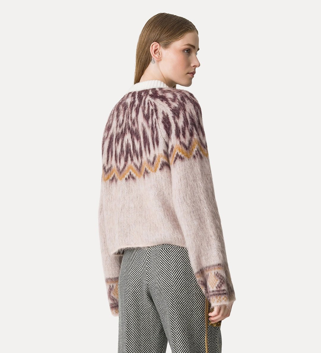 forte_forte jacquard cardigan in baby alpaca wool blush - Den Lille Ida - Den Lille Ida