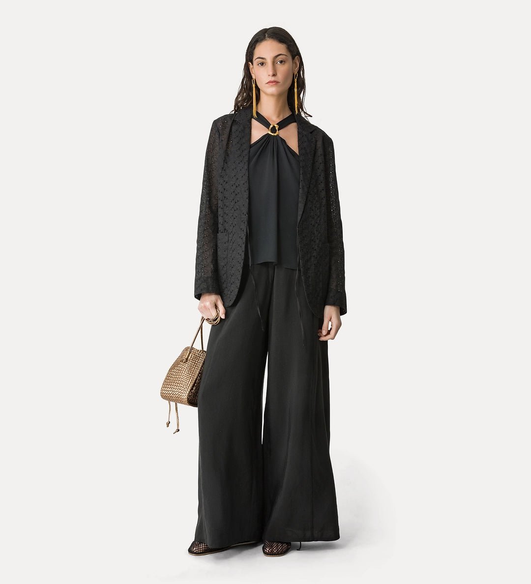 forte forte linen and viscose flared trousers - Den Lille Ida - forte_forte
