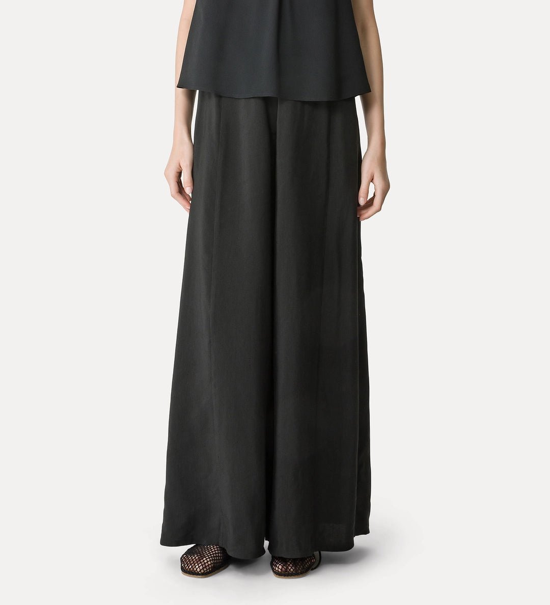 forte forte linen and viscose flared trousers - Den Lille Ida - forte_forte