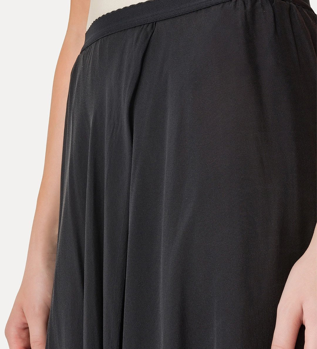 FORTE_FORTE LONG SKIRT IN SILK CHIFFON BLACK - Den Lille Ida - forte_forte