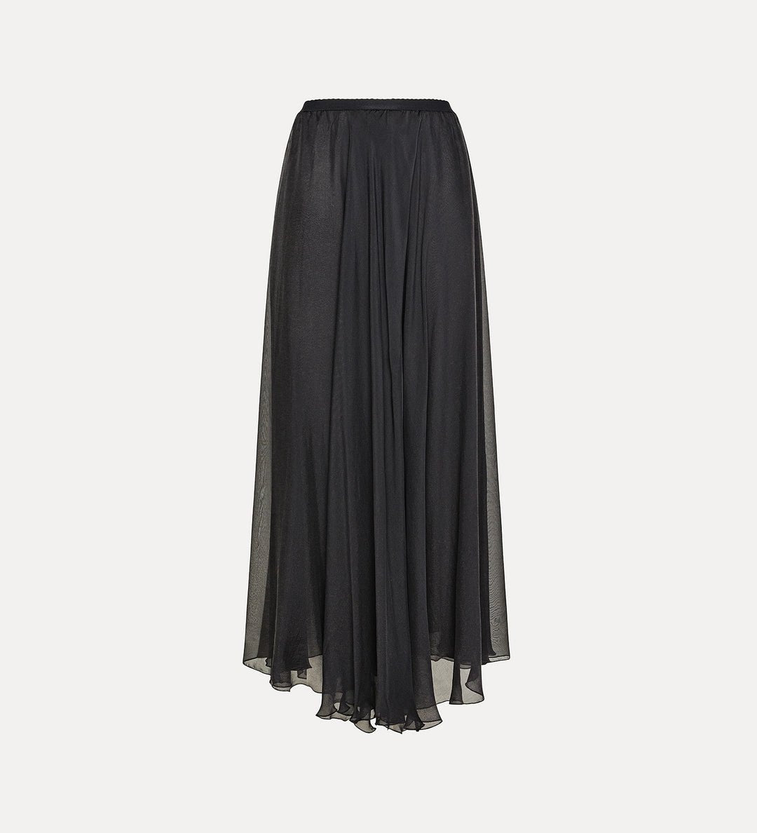 FORTE_FORTE LONG SKIRT IN SILK CHIFFON BLACK - Den Lille Ida - forte_forte