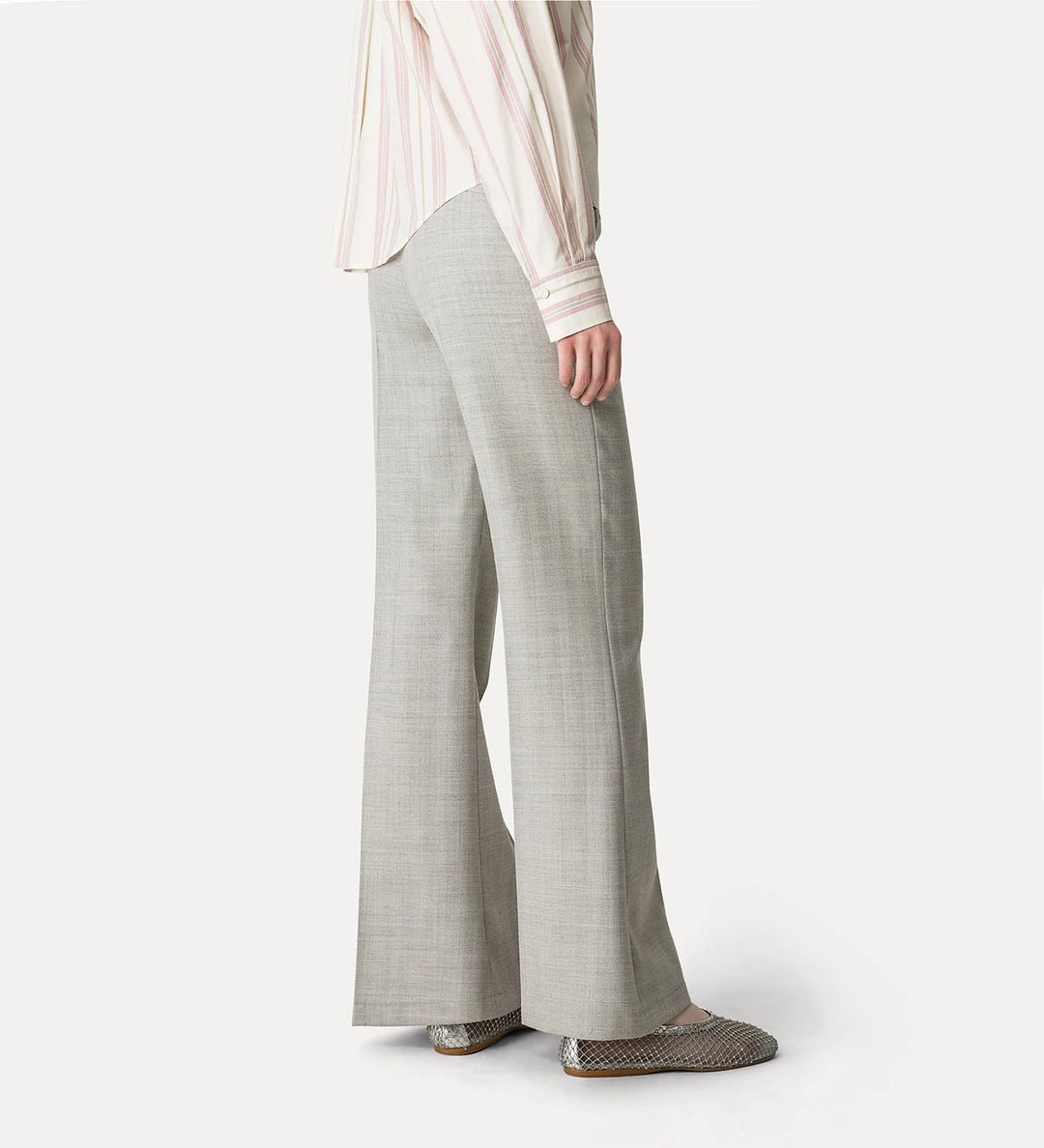 forte forte palazzo trousers in pure wool pearl - Den Lille Ida - forte_forte