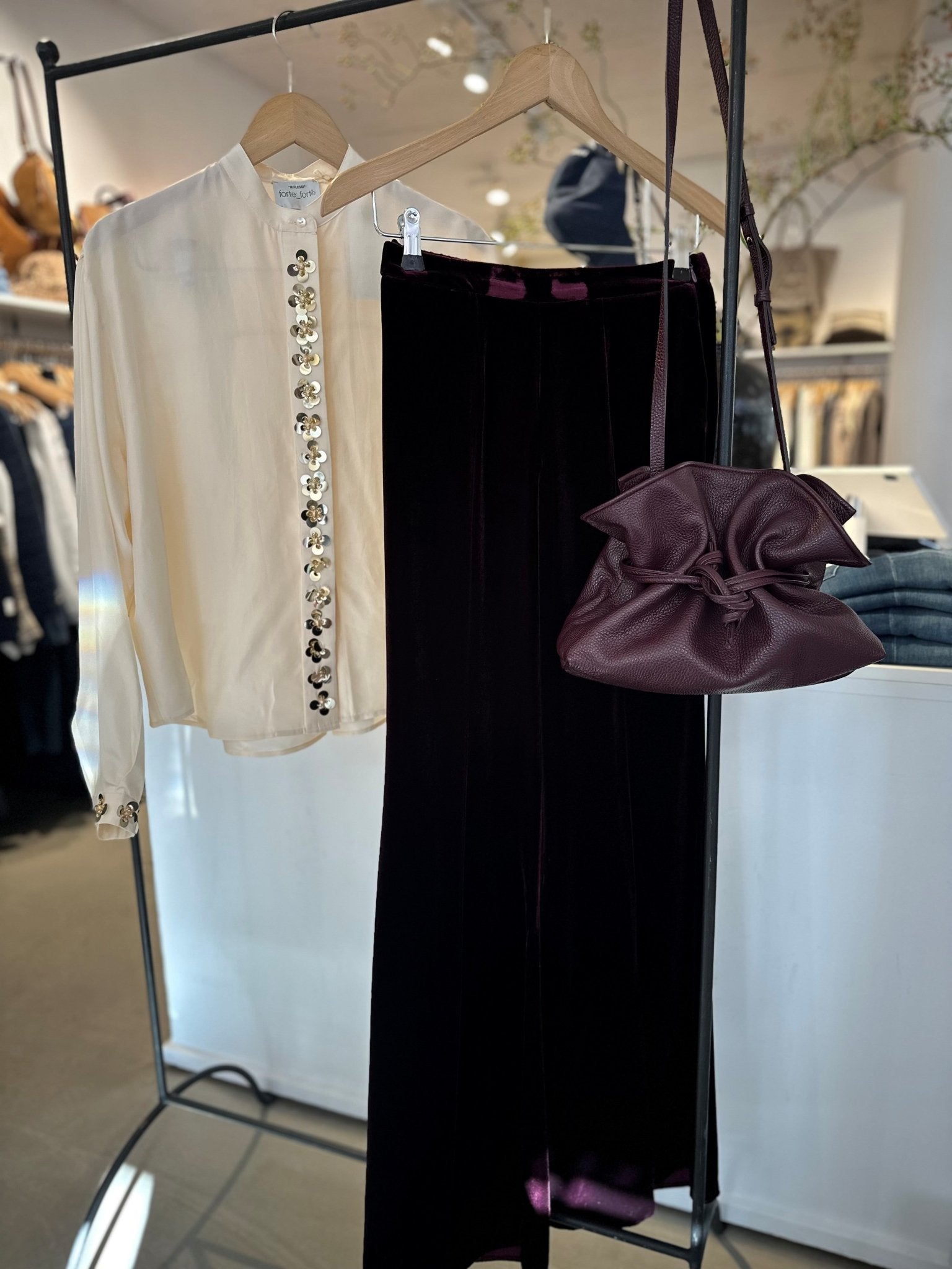 forte forte "petites etoiles" embroidery habotai silk shirt neve - Den Lille Ida - forte_forte