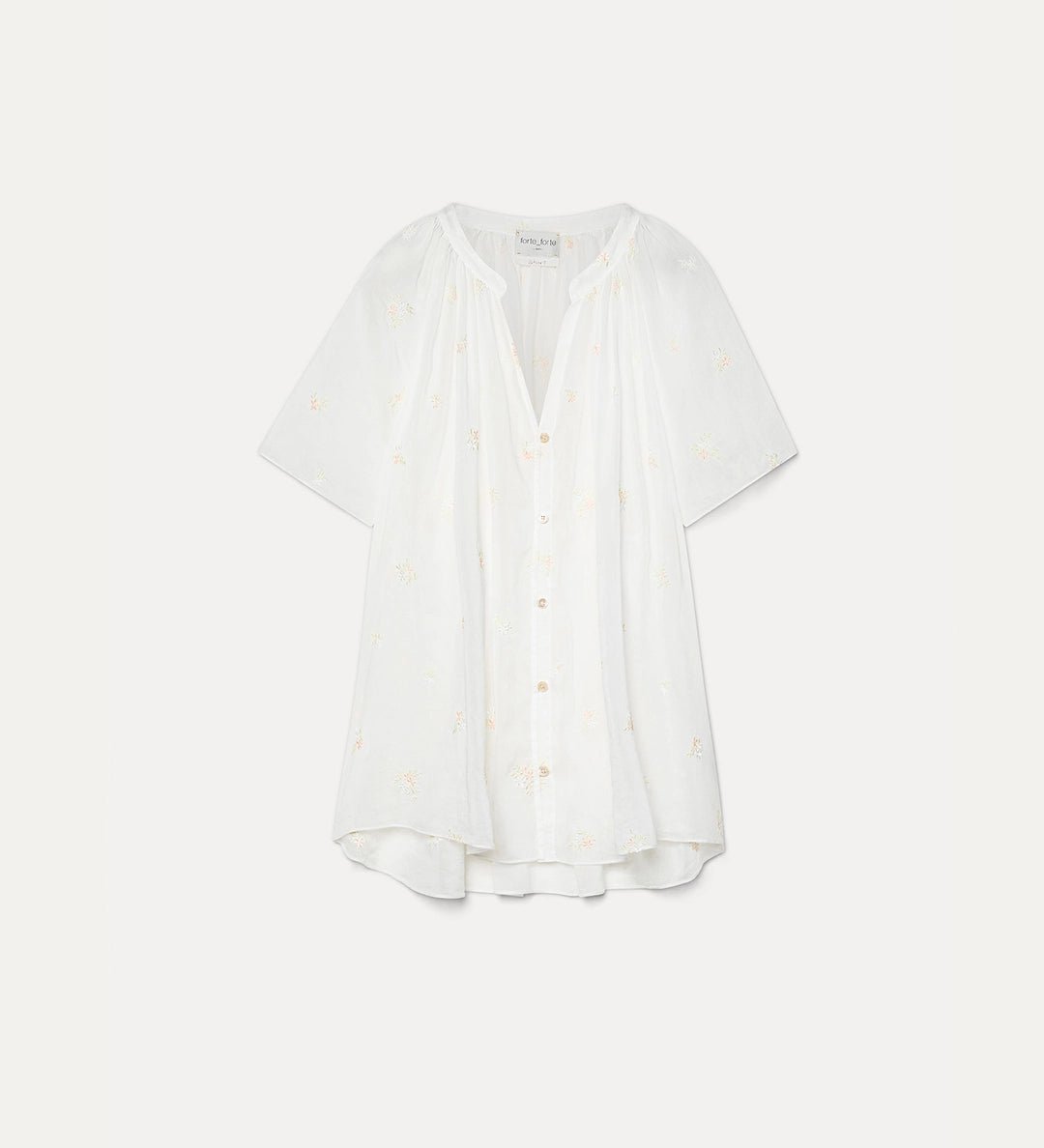forte_forte "petites fleurs" embroidery voile bohemienne shirt ivory - Den Lille Ida - forte_forte