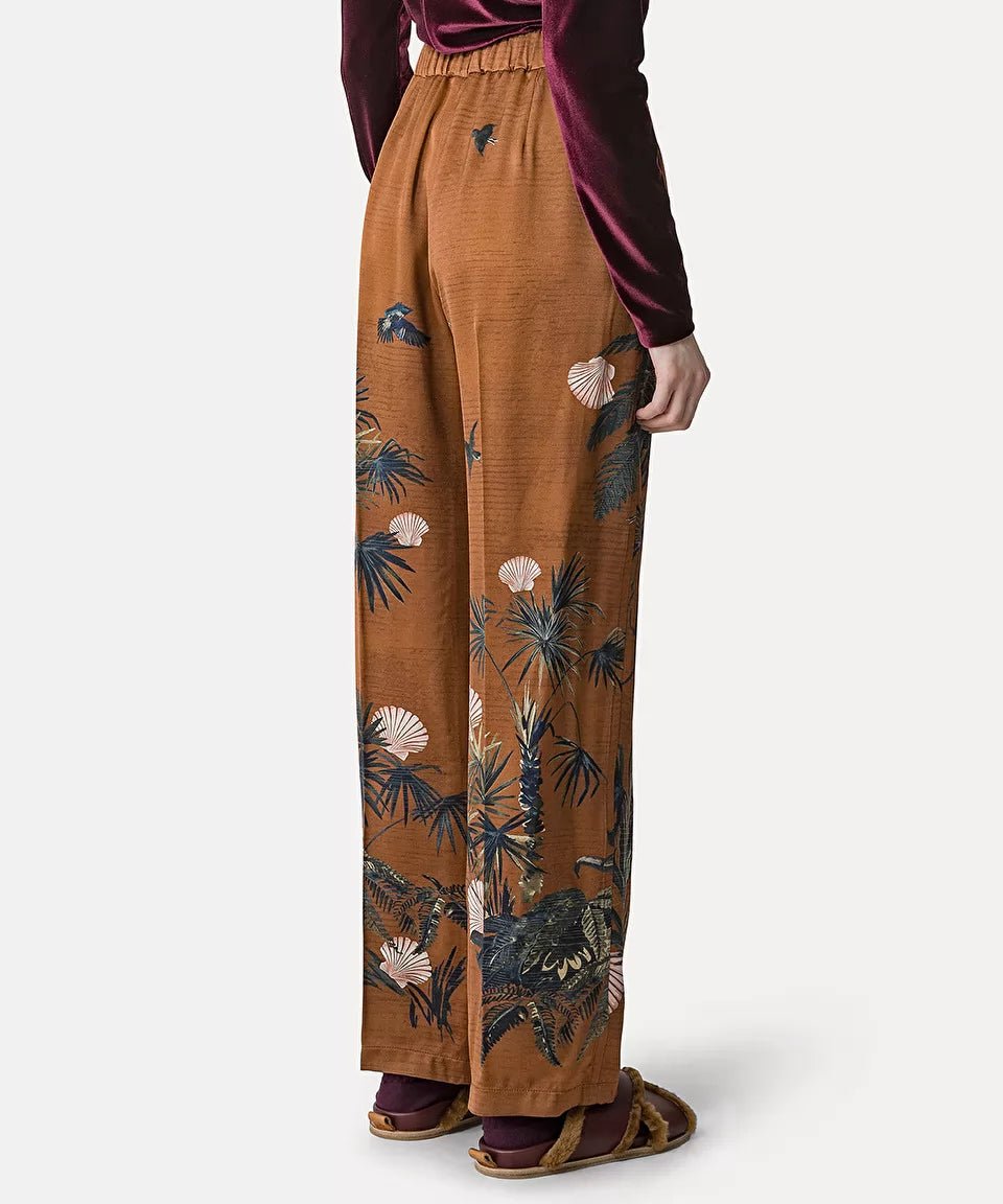 forte_forte "sacred forest" trousers in satin envers cacao - Den Lille Ida - forte_forte