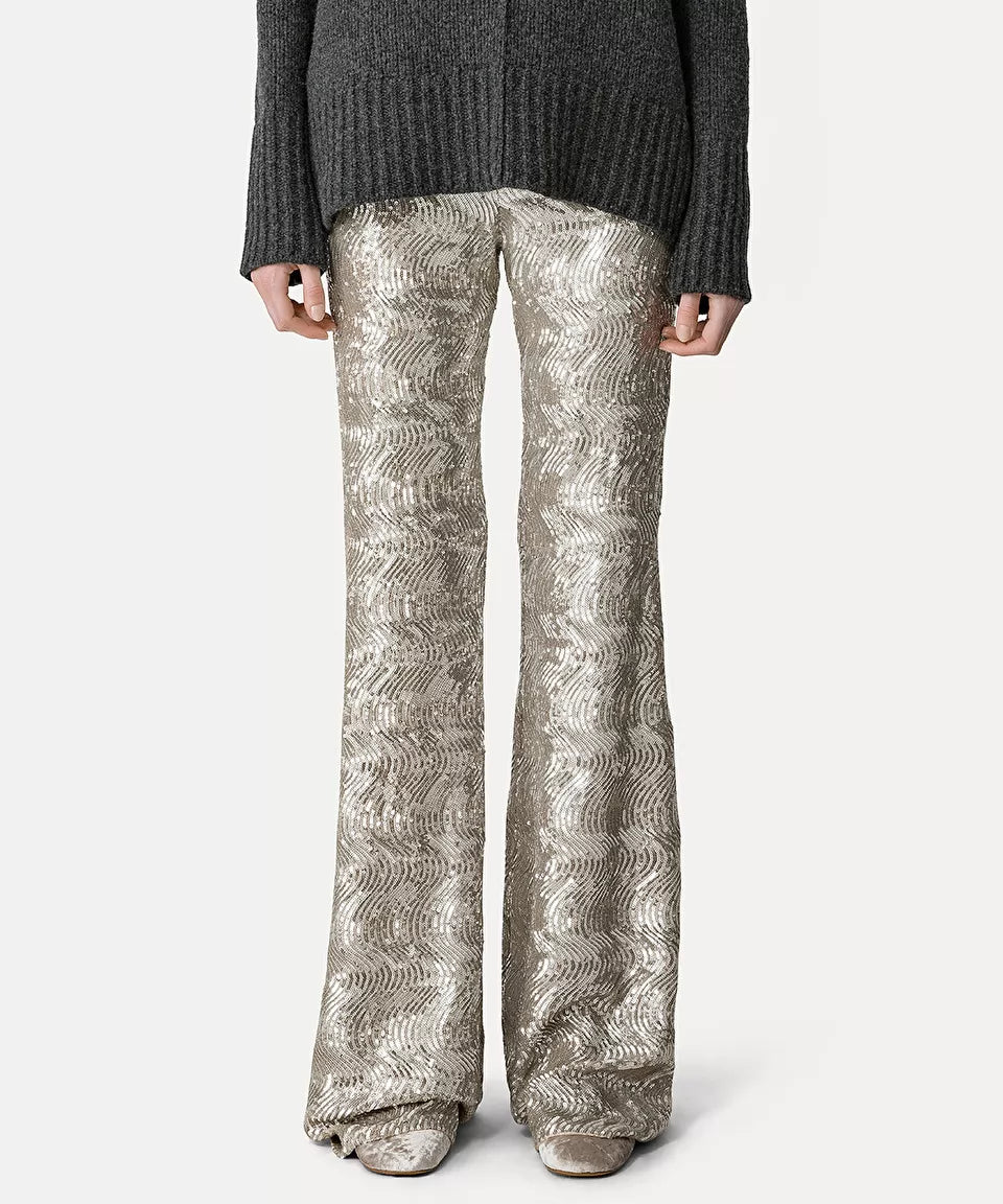 forte_forte sequinned “la danza del mare” flared trousers - Den Lille Ida - forte_forte