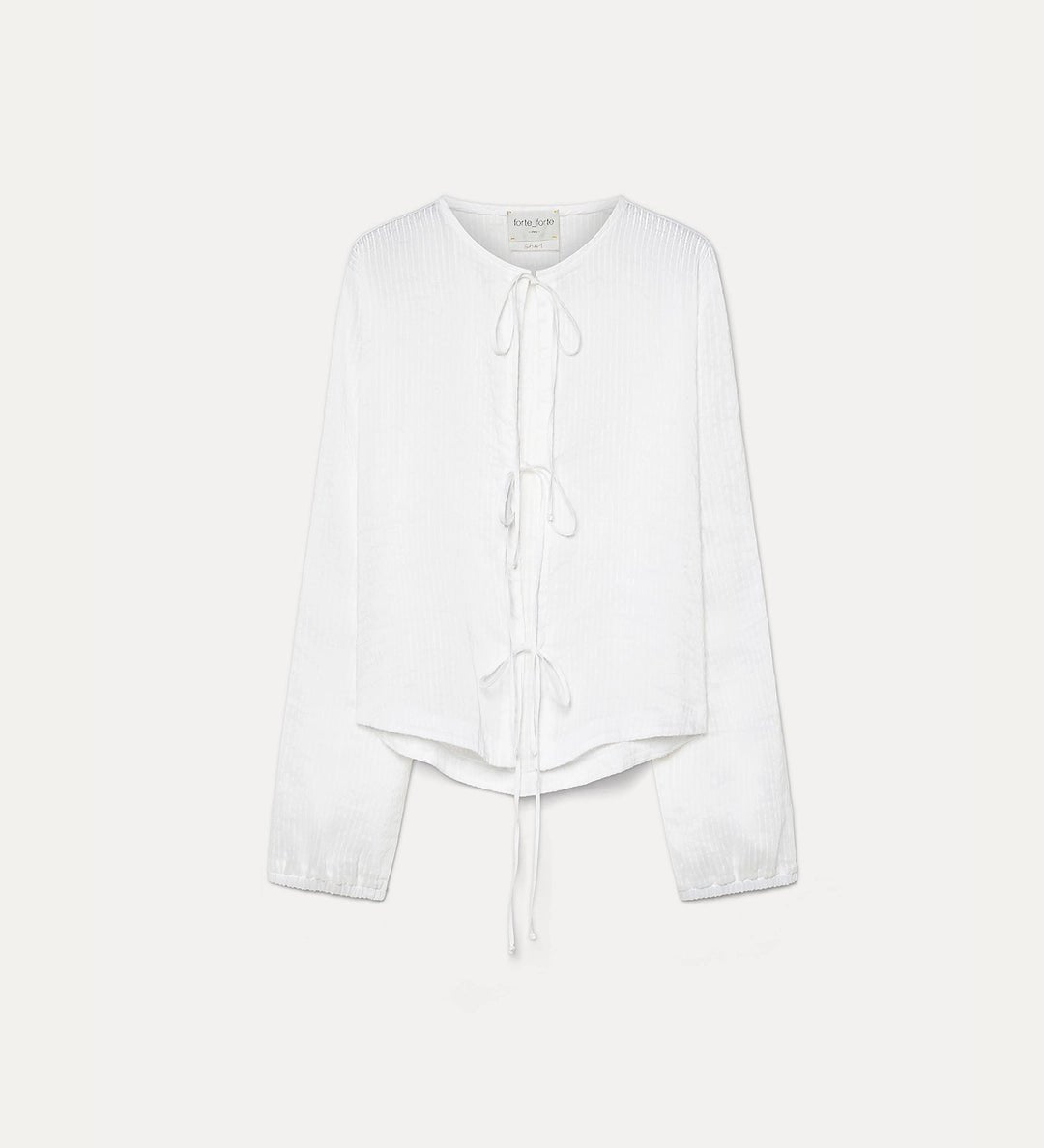 forte_forte silk linen voile pinstribed shirt with strings - Den Lille Ida - forte_forte