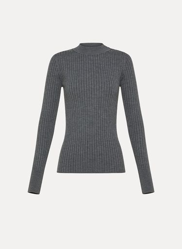 forte_forte superfine merino ribbed turtleneck sweater antracite - Den Lille Ida - forte_forte