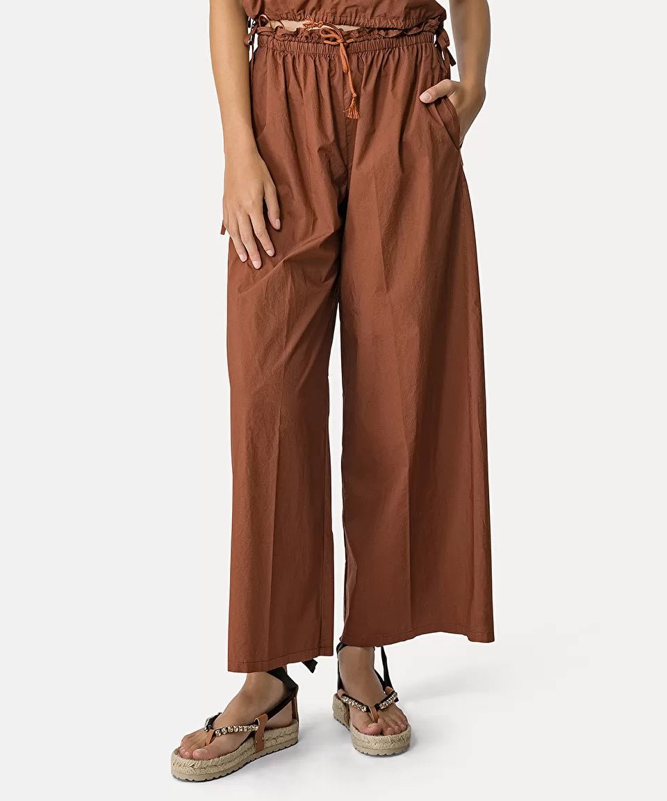 forte_forte trousers with elasticated waist chocolate - Den Lille Ida - forte_forte