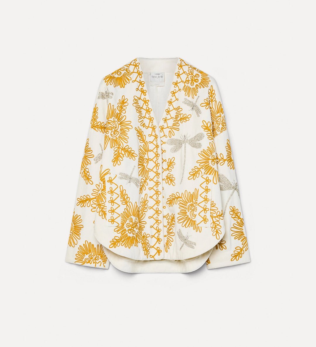 forte_forte velvet kimono with “voilà une fleur” embroidery - Den Lille Ida - forte_forte
