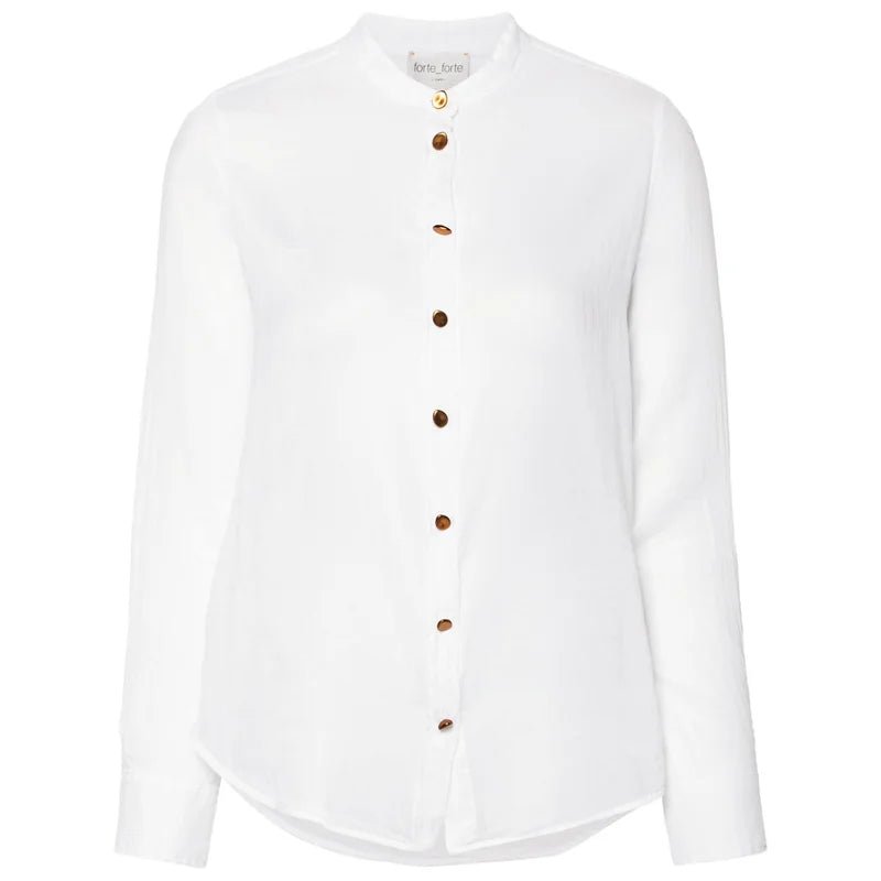 forte_forte voile shirt sculpture buttons white - Den Lille Ida - forte_forte