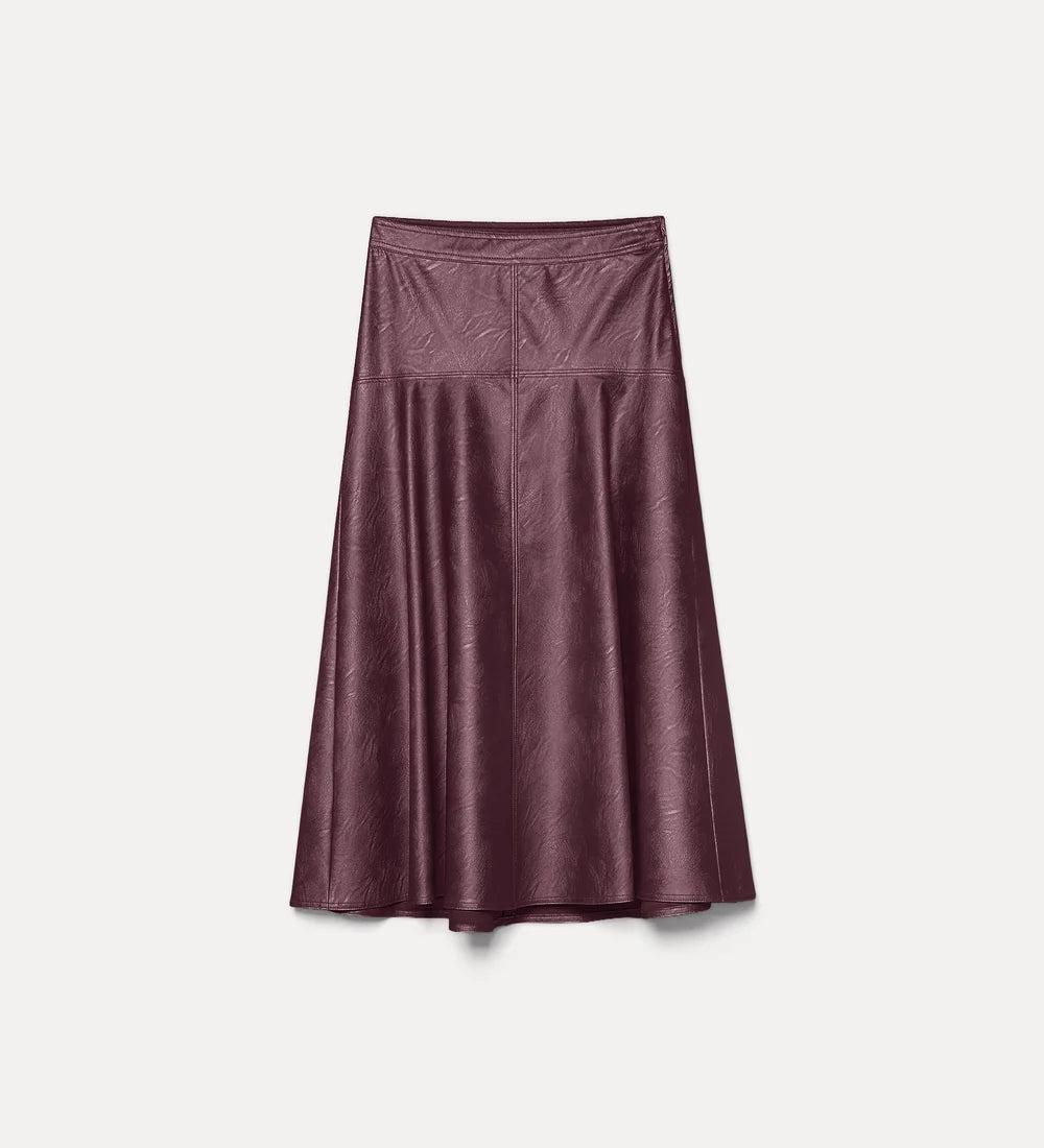 forte_forte leather-look midi skirt bordeaux