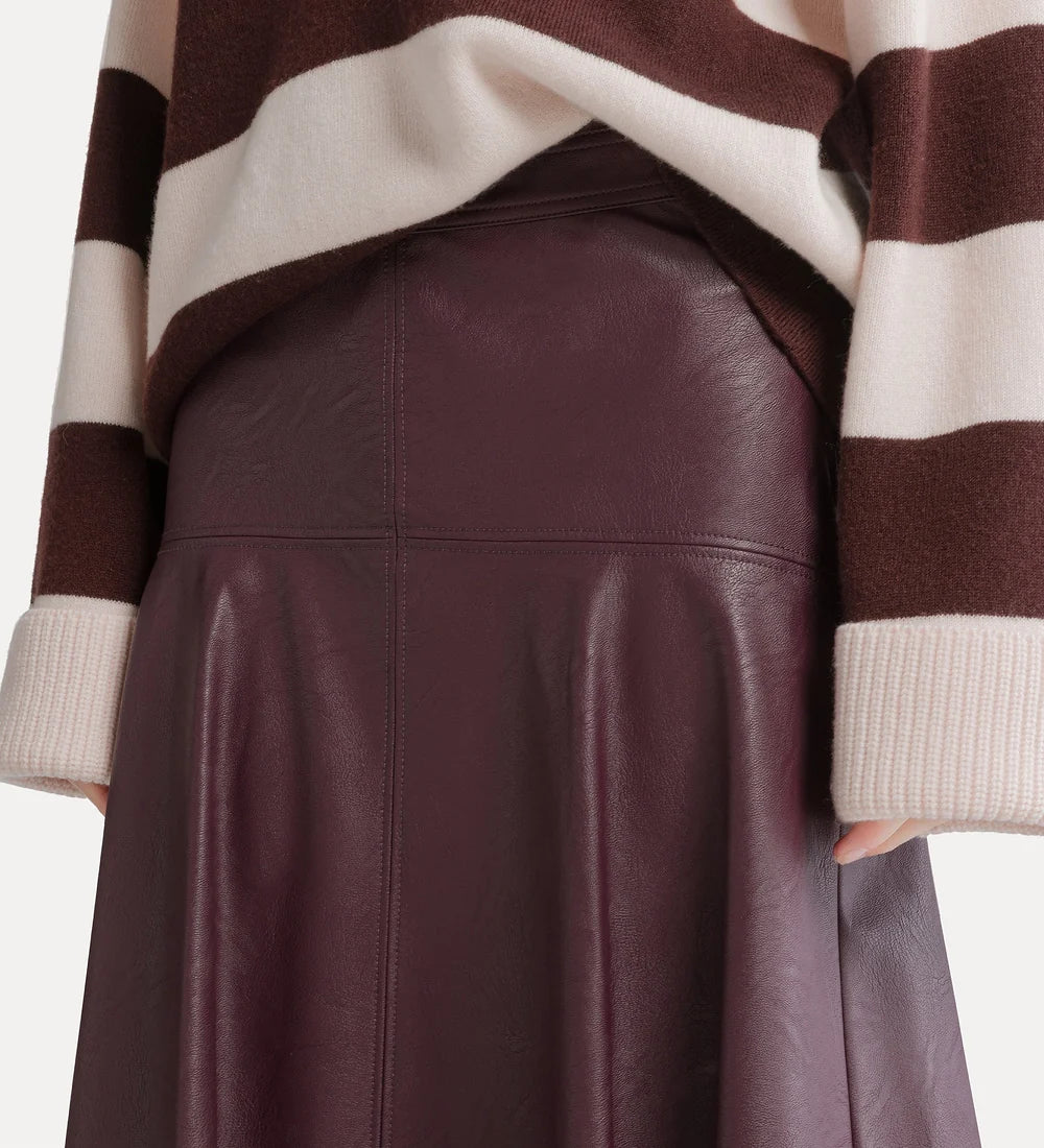 forte_forte leather-look midi skirt bordeaux