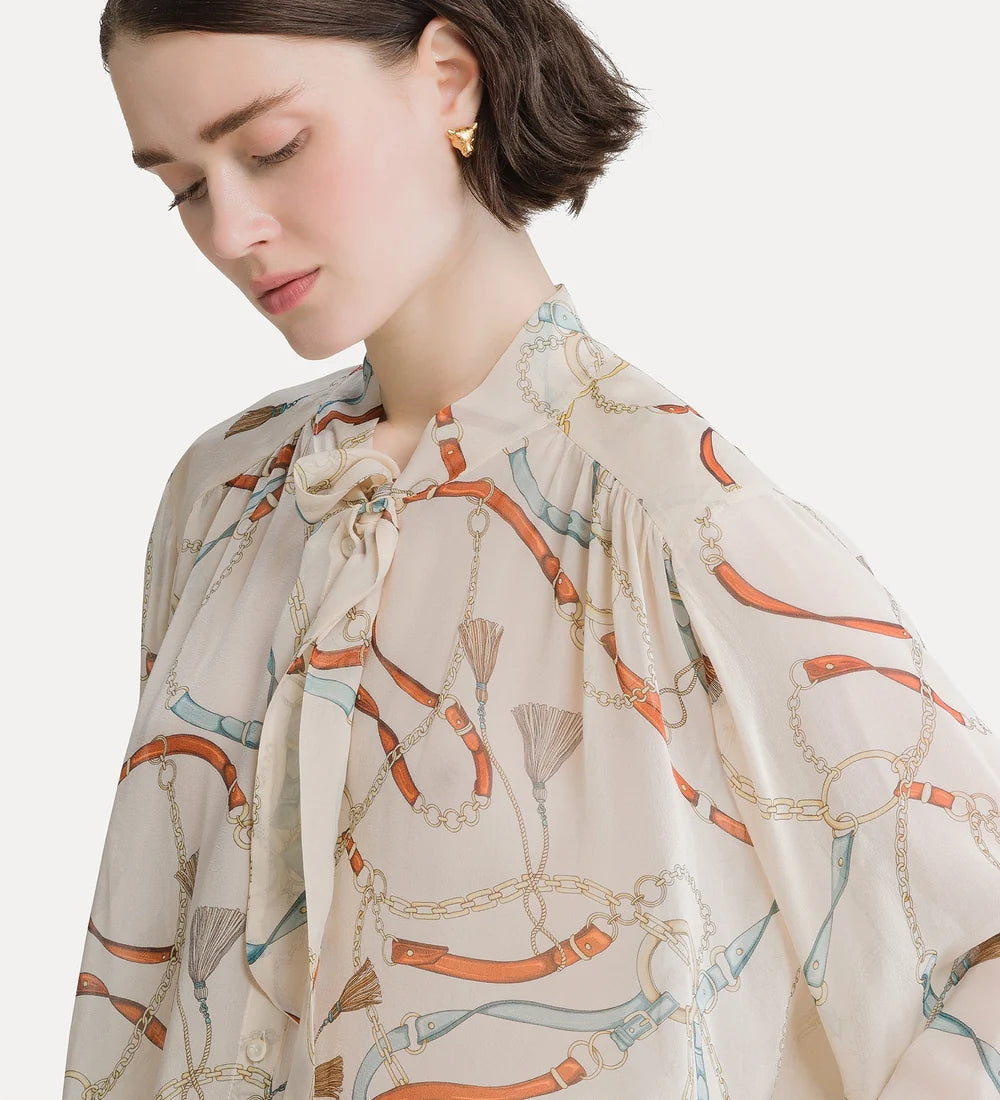 forte_forte cropped shirt with “the crown” placed print