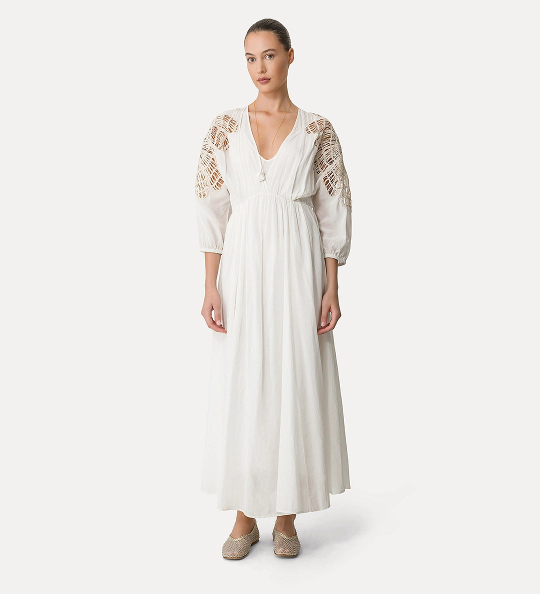 forte_forte "botanical flower" cotton/silk voile dress