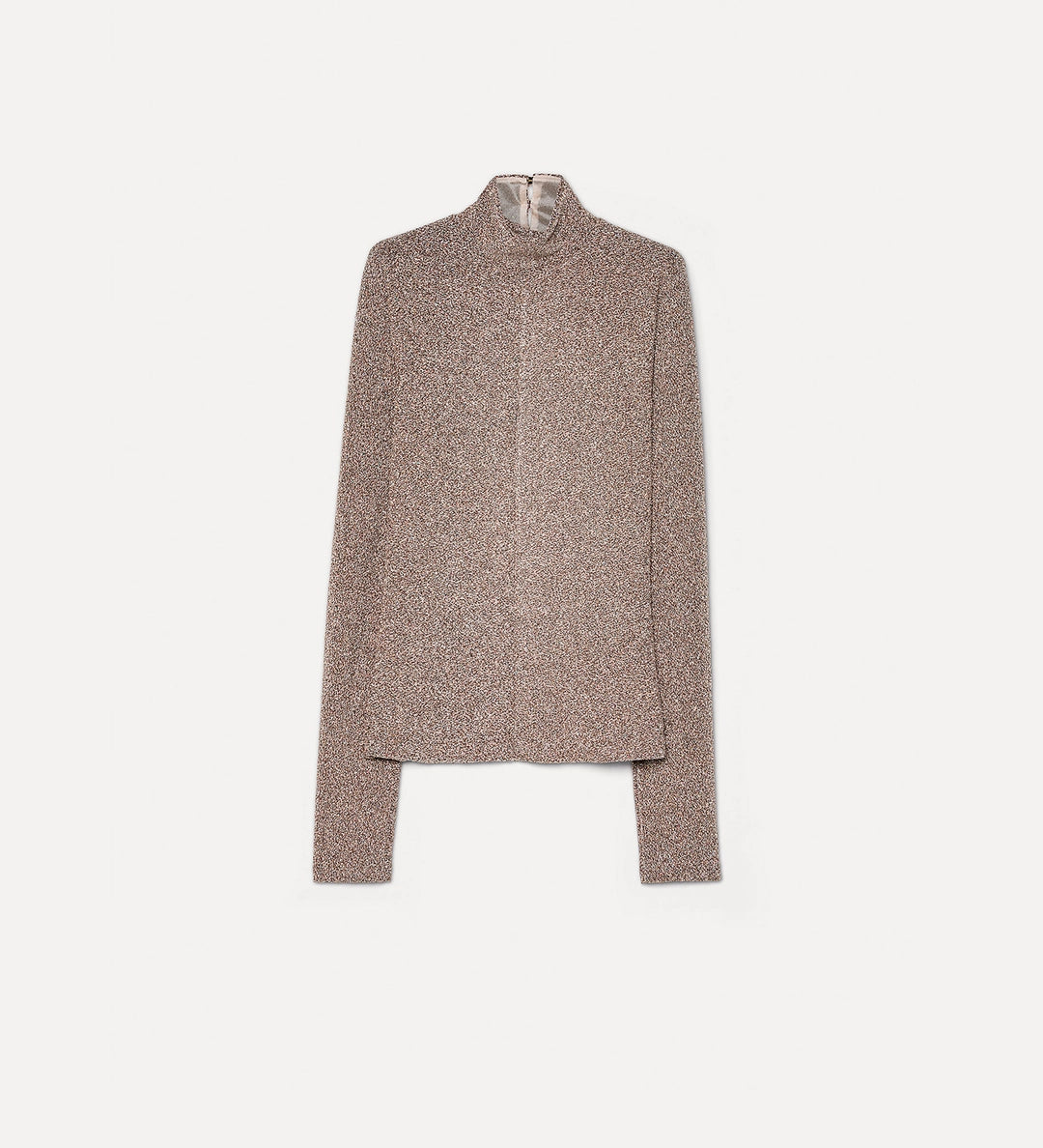 forte_forte vrille lurex jersey turtleneck t-shirt poudre