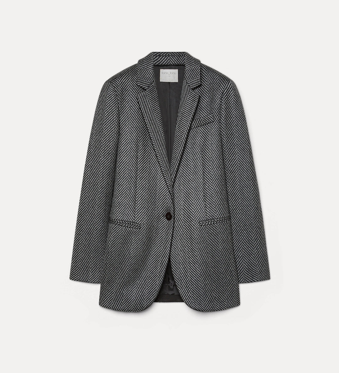 forte forte chevron wool chic jacket anthracite