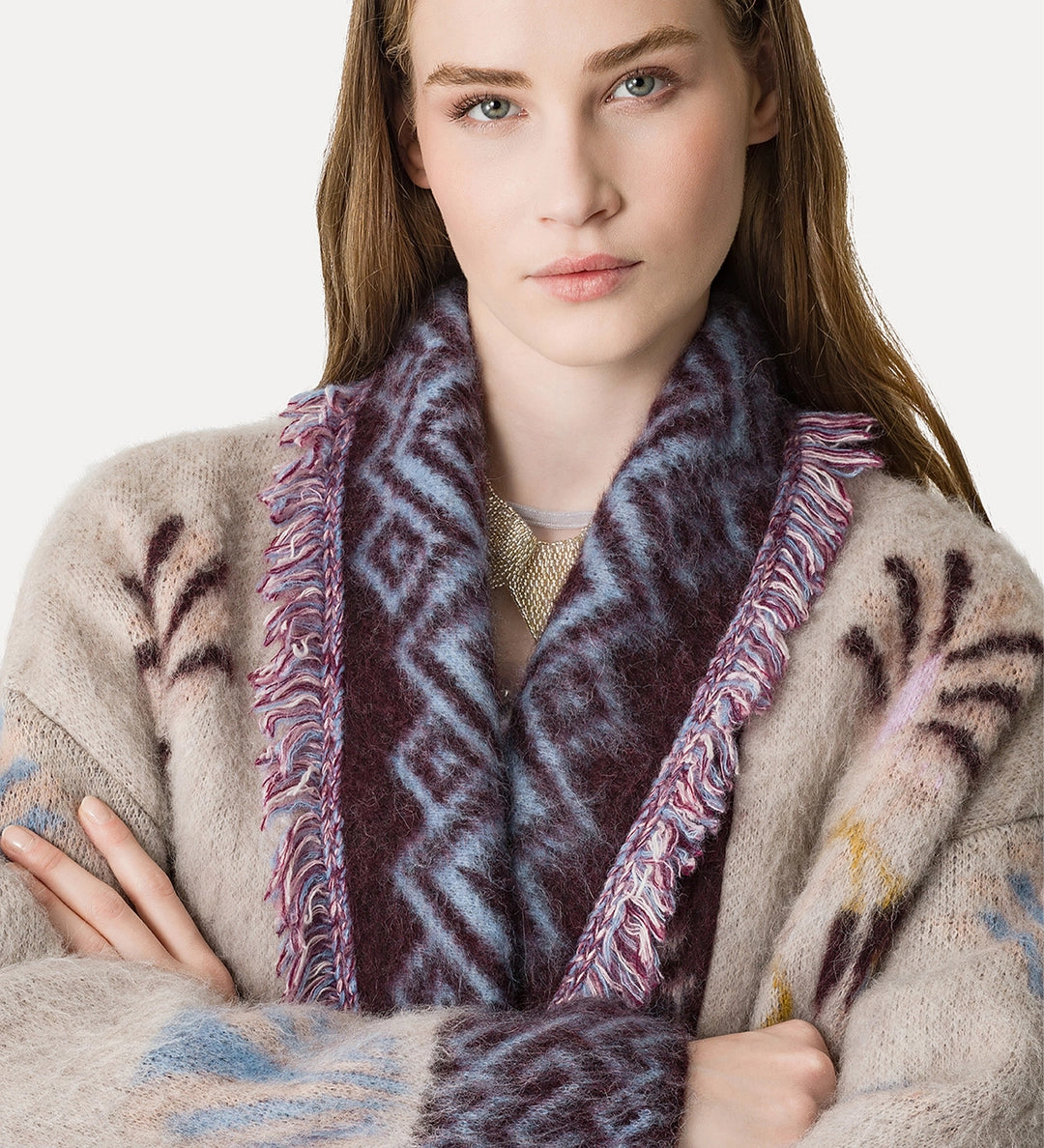 forte forte cardigan in baby alpaca avorio