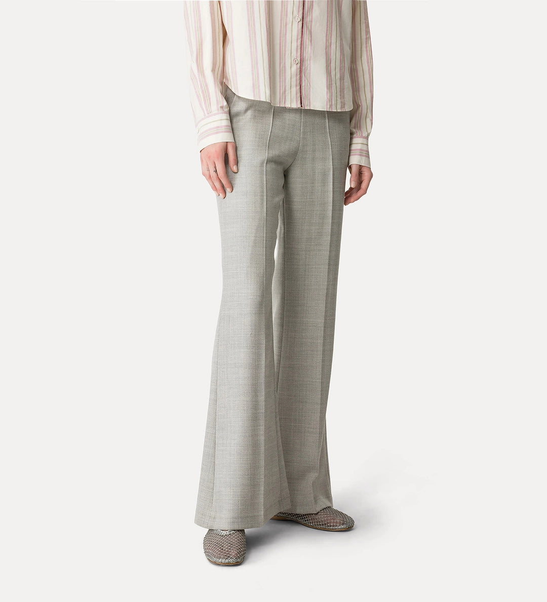 forte forte palazzo trousers in pure wool pearl