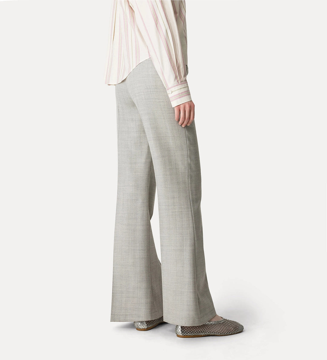 forte forte palazzo trousers in pure wool pearl