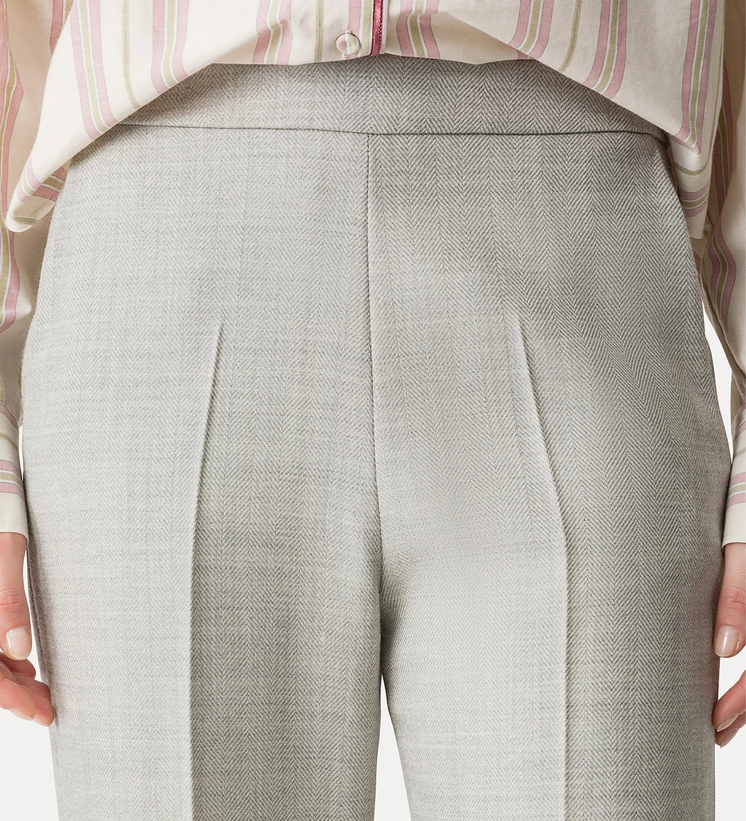 forte forte palazzo trousers in pure wool pearl