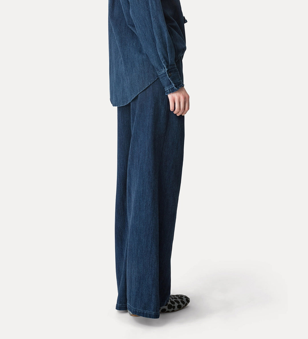forte forte denim elasticated palazzo pants indaco