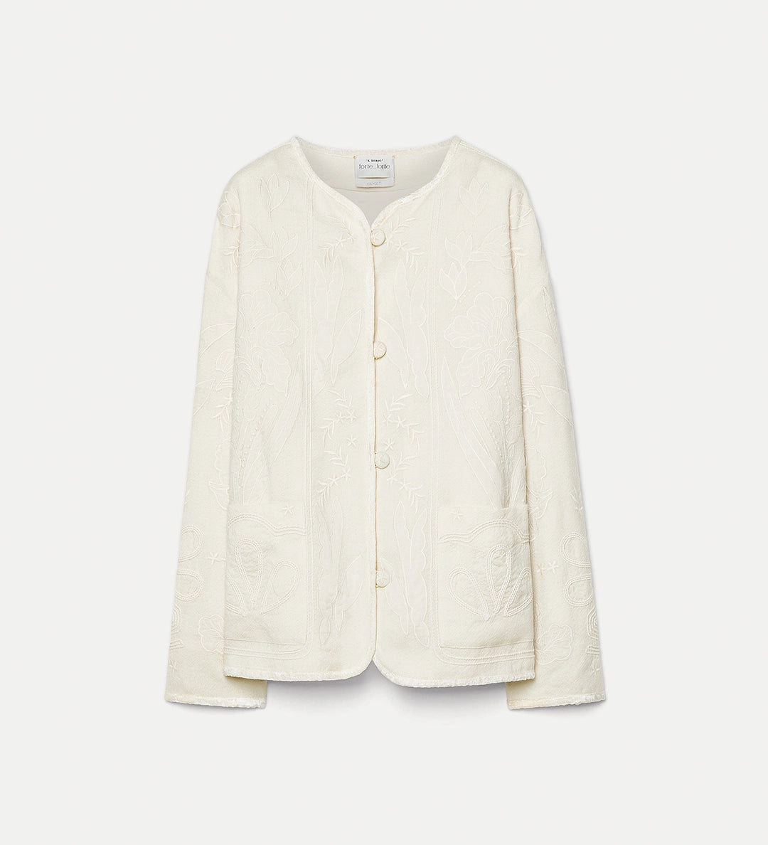 forte forte embroidered blouson avorio