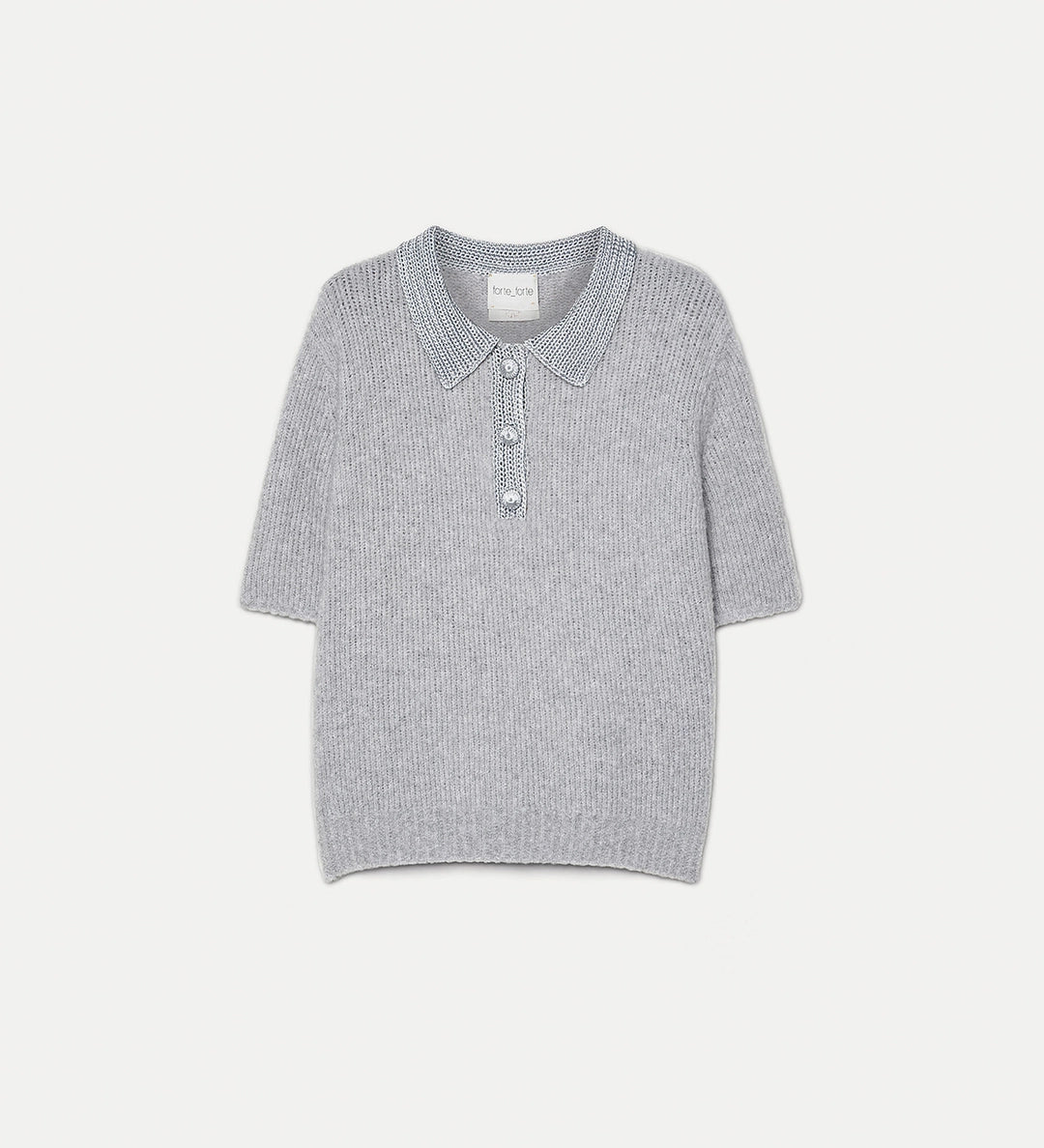 forte_forte cashmere polo shirt ciottolo