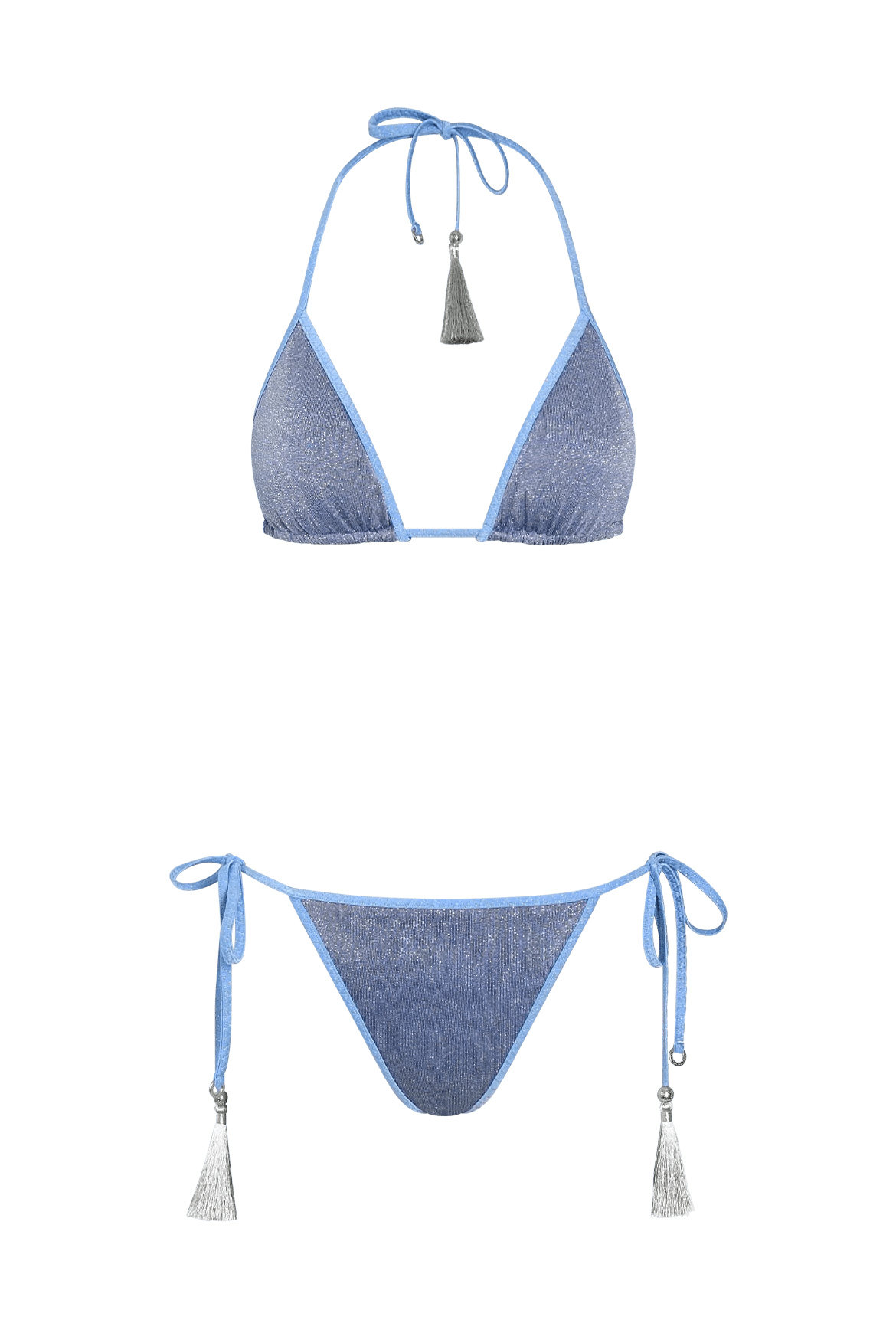 Hanne Bloch Skyblue Glitter Triangle Bikini - Den Lille Ida - HANNE BLOCH