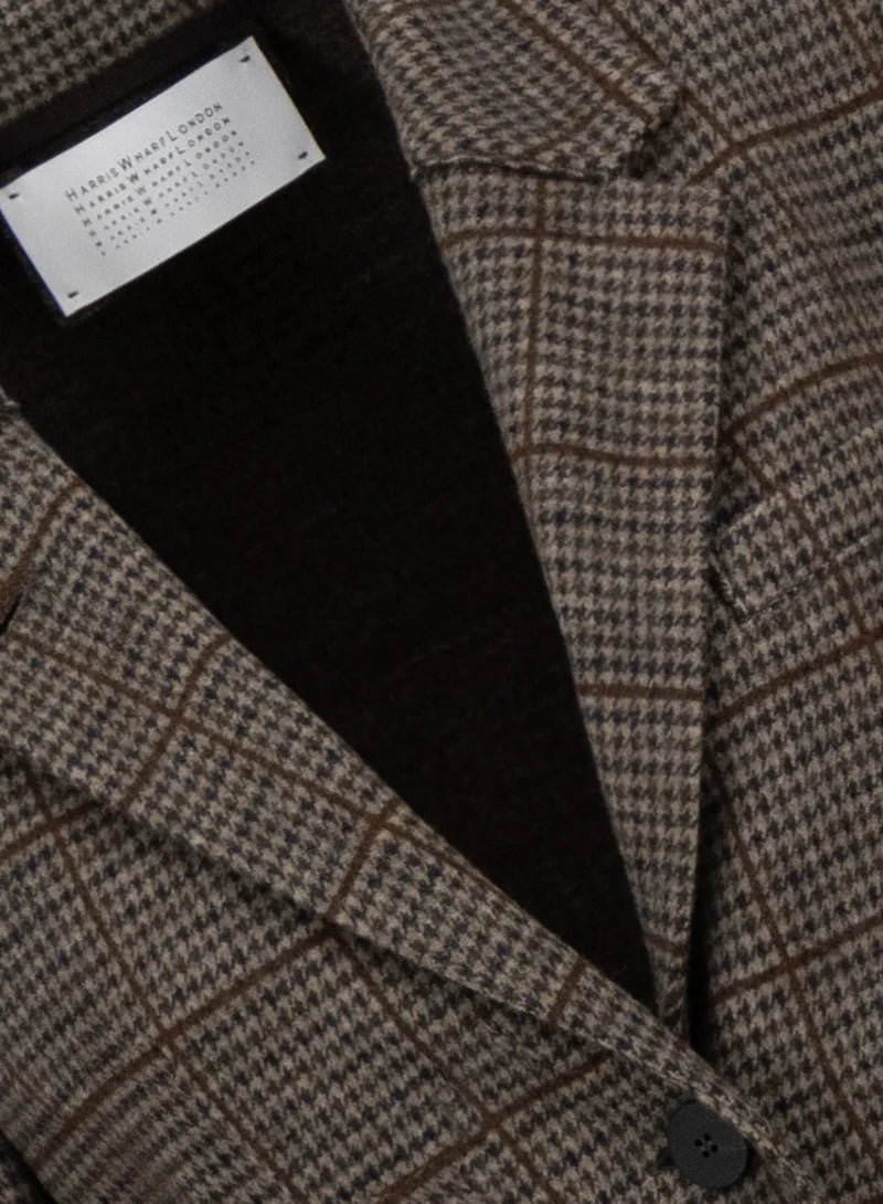 Harris Wharf Blazer Loro Piana Fabric Taupe & Rust - Den Lille Ida - Harris Wharf