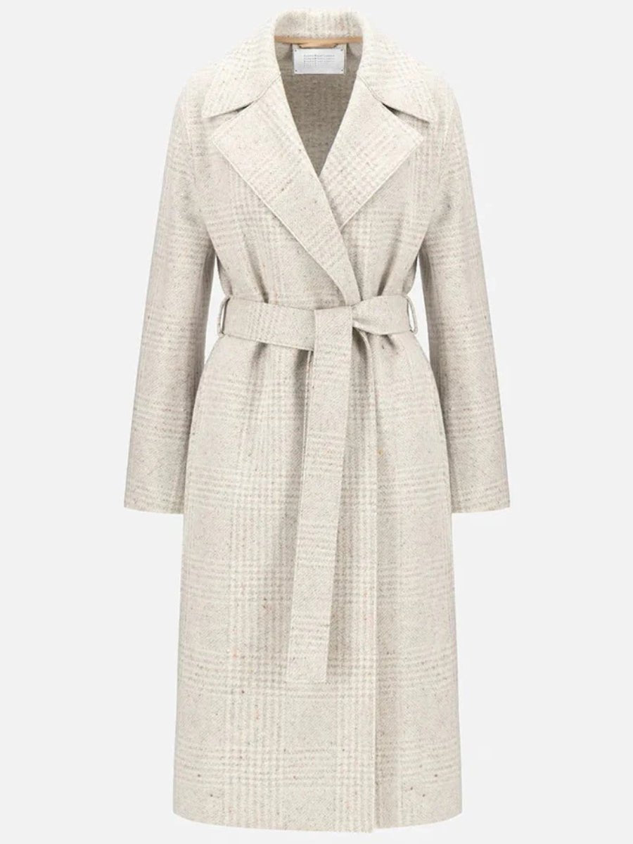 Harris Wharf Long Belted Coat Wool & Silk Loro Piana Fabric - Den Lille Ida - Harris Wharf