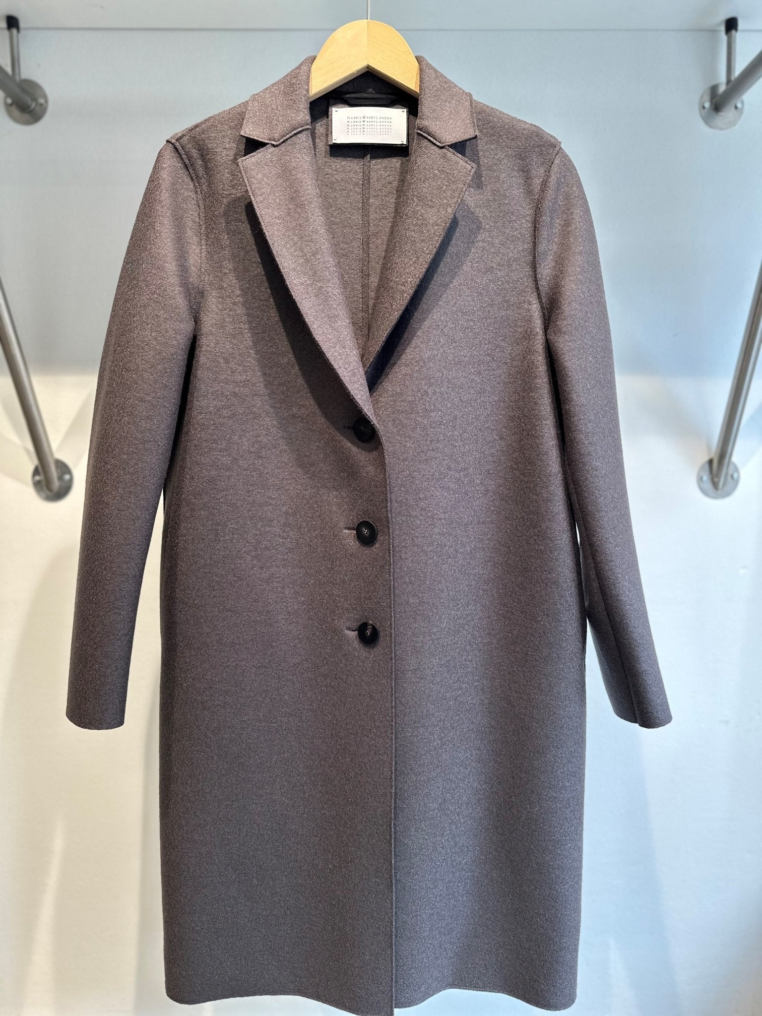 Harris Wharf Overcoat Pressed Wool Graphite - Den Lille Ida - Harris Wharf