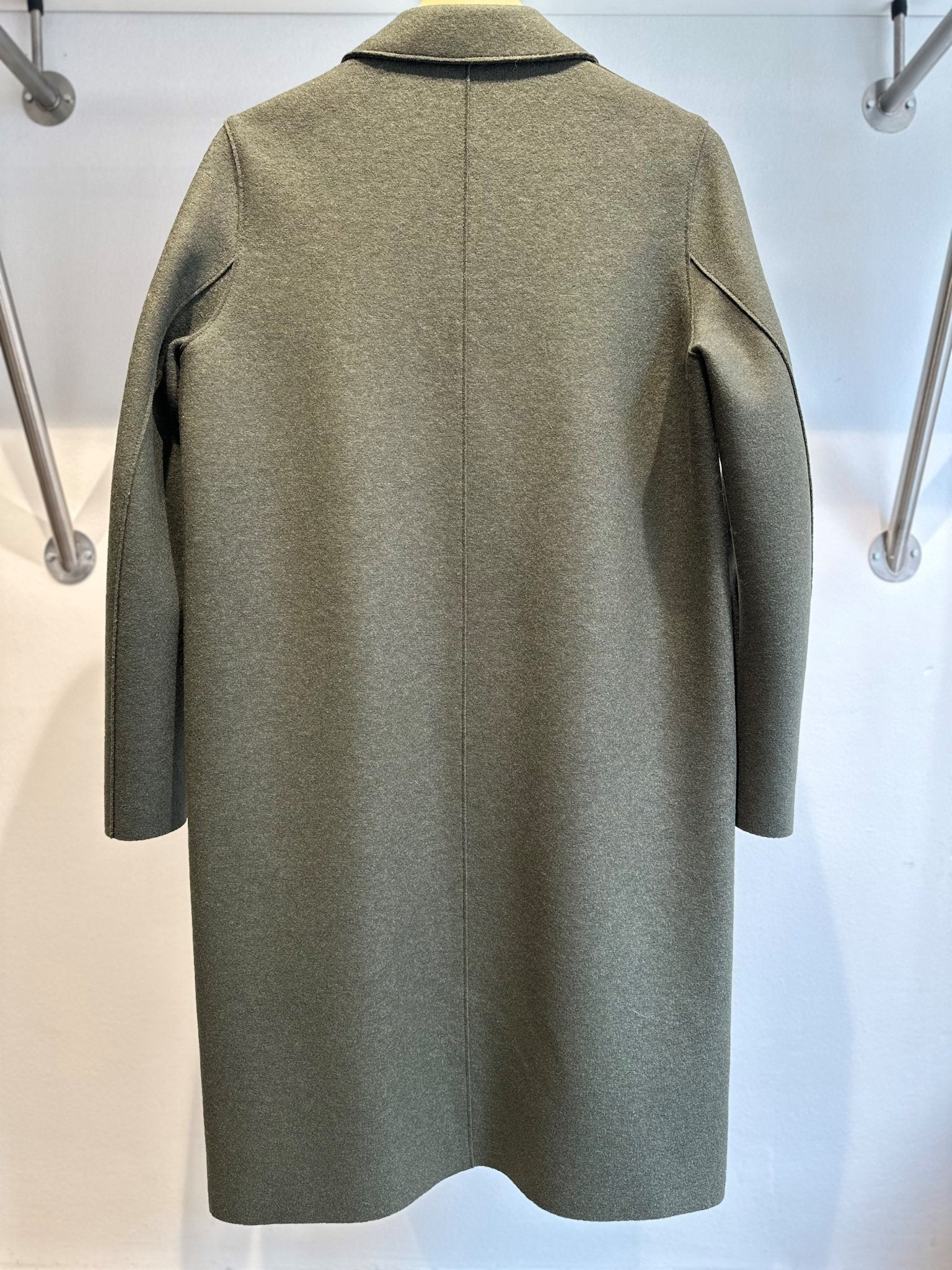 Harris Wharf Overcoat Pressed Wool Hunting Green - Den Lille Ida - Harris Wharf