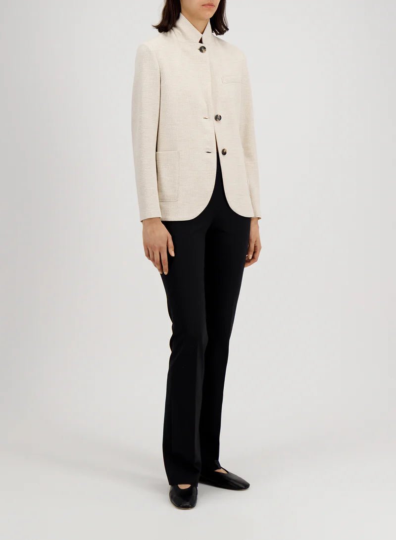 Harris Wharf Stand Up Blazer Hopsack Crafted with Loro Piana Fabric Cream - Den Lille Ida - Harris Wharf