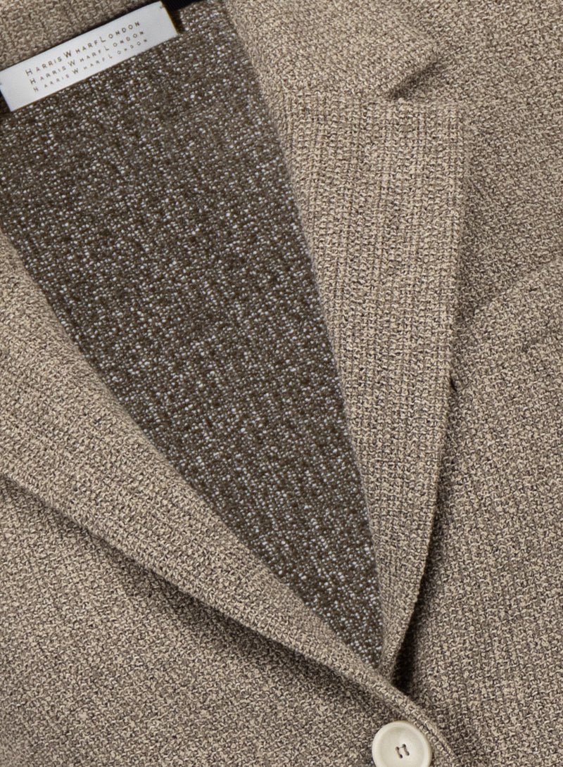 Harris Wharf Stand Up Collar Blazer Biccolour Frisé Taupe - Den Lille Ida - Harris Wharf