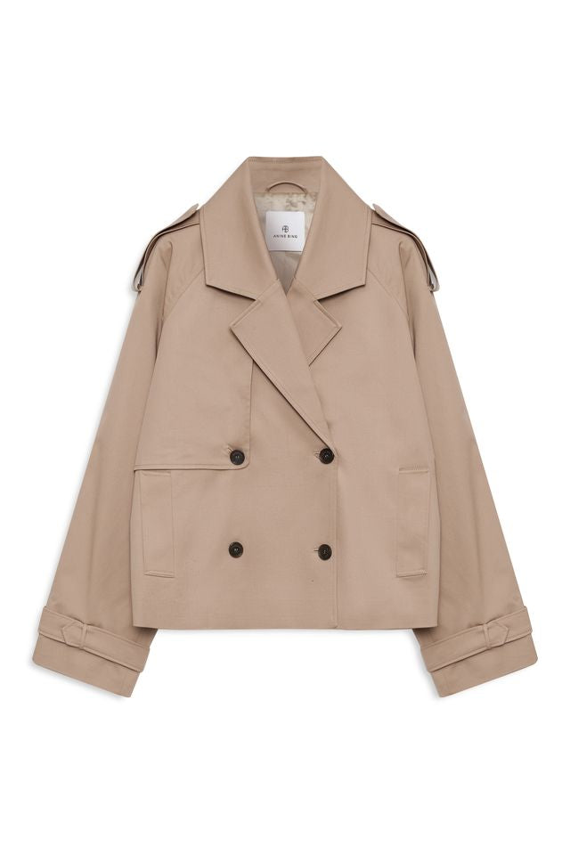 Anine Bing Rickie Cropped Trench Beige