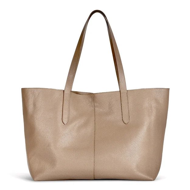 INFINITO KARIN LEATHER TOTE/SHOPPER TAUPE - Den Lille Ida - Infinito