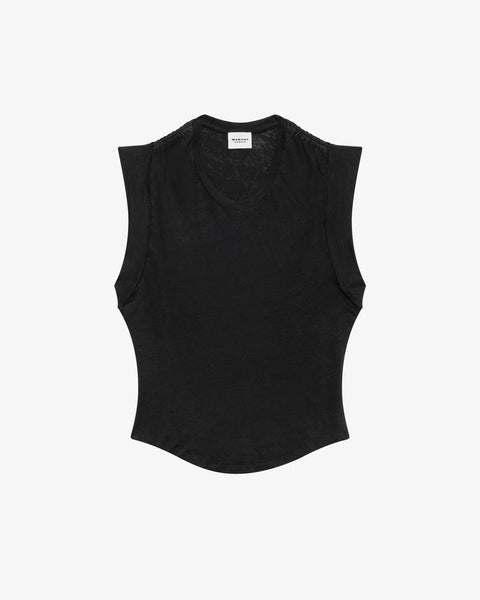 新品 MARANT ETOILE KOTTY リネン Tシャツ ブラック Isabel Marant Kotty Tee Shirt Black
