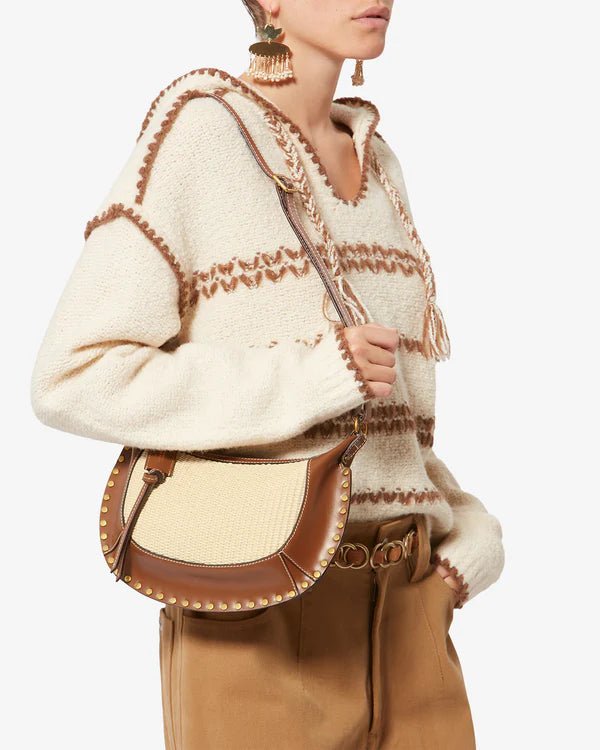 Isabel Marant Oskan Moon Shoulder Bag Natural/Cognac - Den Lille Ida - Isabel Marant Étoile