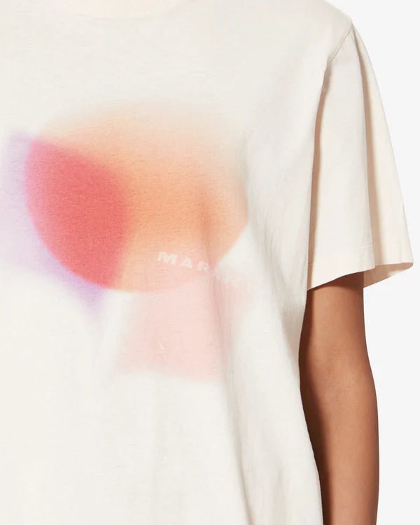 Isabel Marant Zewel Tee Shirt Ecru Orange - Den Lille Ida - Isabel Marant Étoile