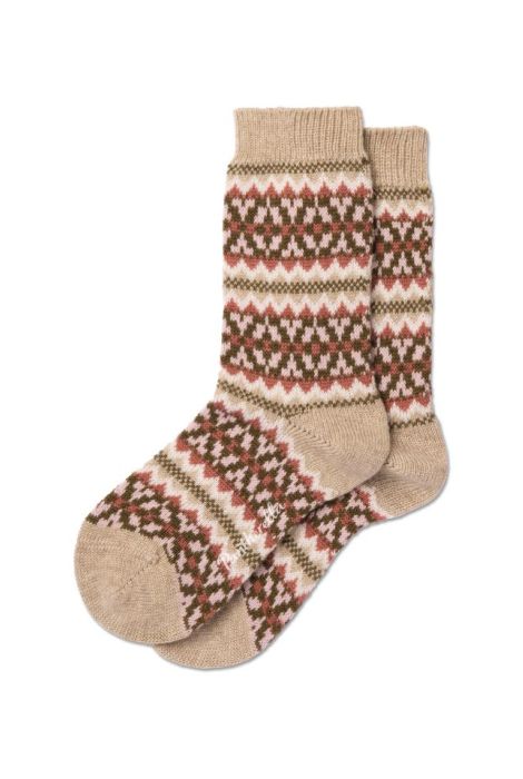 Pantherella Fairisle cashmere Socks Natural